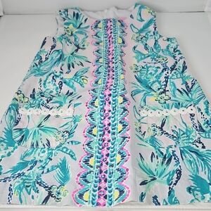 Lilly Pulitzer Blue and Green Floral Kids Formal Dress
